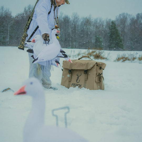 FEROX Migration Series Snow Goose Silhouette Decoys – 60 Pack & Classic Khaki Bag