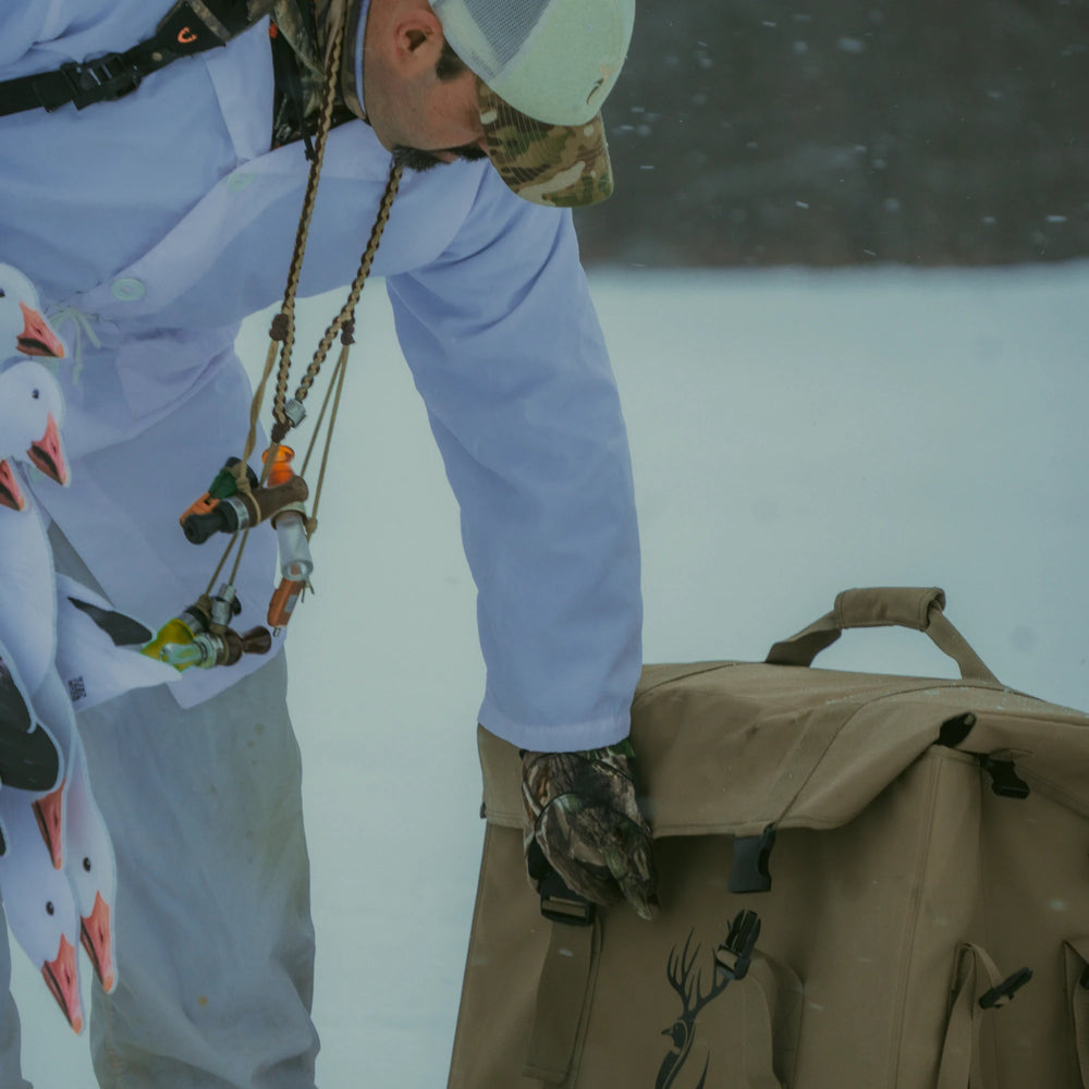 FEROX Migration Series Snow Goose Silhouette Decoys – 60 Pack & Classic Khaki Bag