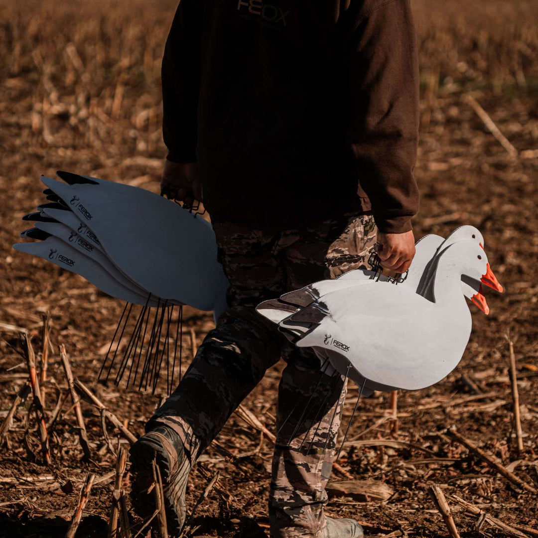 Fully Flocked Snow Goose Silhouette Decoys